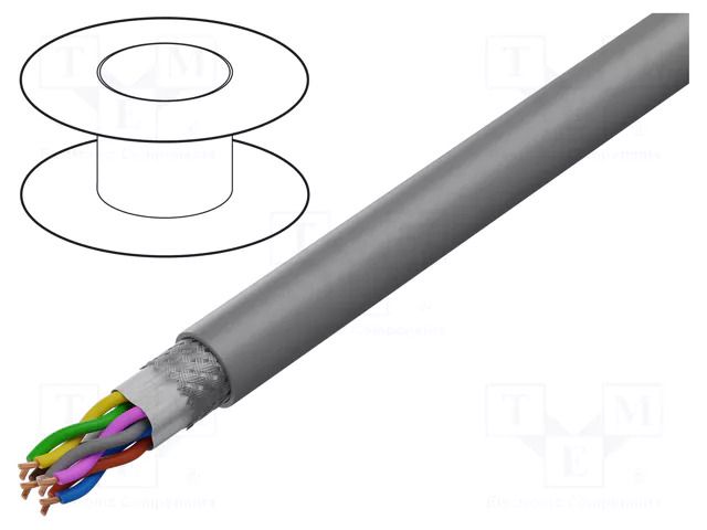 Wire: control cable; SUPER-PAAR-TRONIC-C-PUR; 4x2x0.25mm2; grey HELUKABEL SPT-C-PUR4X2X0.25