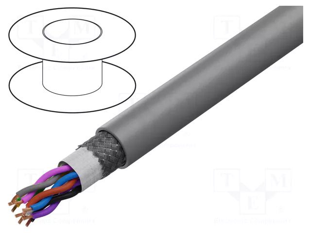Wire: control cable; SUPER-PAAR-TRONIC-C-PUR; 5x2x0.75mm2; grey HELUKABEL SPT-C-PUR5X2X0.75