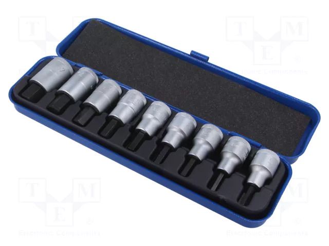 Kit: socket bits; hex key; plastic cassette; 9pcs. GEDORE GEDORE-6156250
