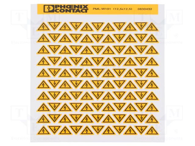 Label; warning; PVC; W: 12.5mm; H: 12.5mm; yellow; self-adhesive PHOENIX CONTACT PH-0830432