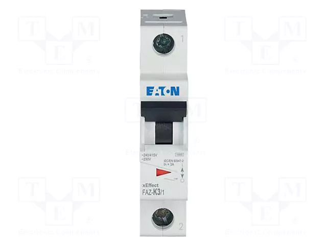 Circuit breaker; 230/400VAC; Inom: 3A; Poles: 1; Charact: K; 15kA EATON ELECTRIC FAZ-K3/1