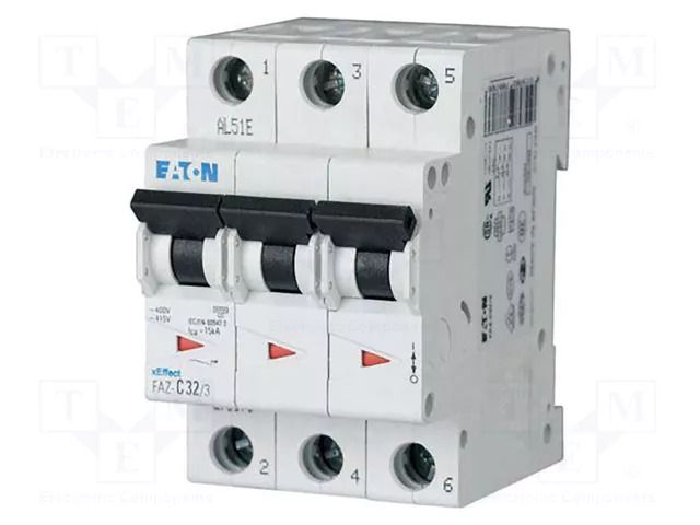 Circuit breaker; 230/400VAC; Inom: 1.6A; Poles: 3; Charact: K; 15kA EATON ELECTRIC FAZ-K1.6/3