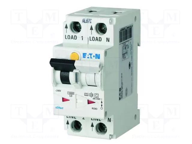 RCBO breaker; Inom: 6A; Ires: 30mA; Poles: 1+N; 240VAC; IP20; 1÷25mm2 EATON ELECTRIC FRBDM-C6/1N/003GA