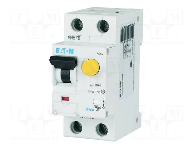 RCBO breaker; Inom: 2A; Ires: 10mA; Poles: 1+N; 240VAC; IP20; 1÷25mm2 EATON ELECTRIC FRBM6-C2/1N/001