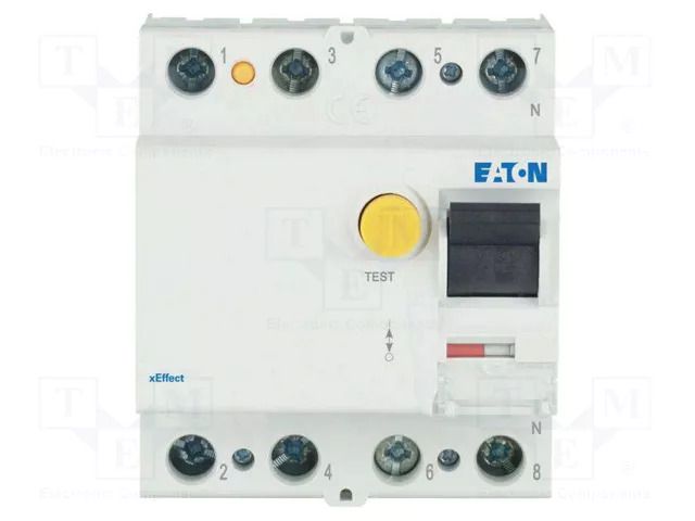 RCD breaker; Inom: 80A; Ires: 30mA; Poles: 4; 415VAC; IP20; 1.5÷16mm2 EATON ELECTRIC EATON-170335