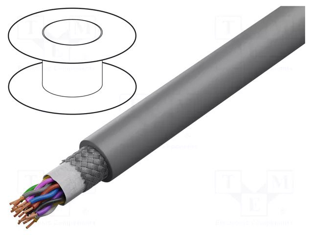 Wire: control cable; SUPER-PAAR-TRONIC-C-PUR; 8x2x0.25mm2; grey HELUKABEL SPT-C-PUR8X2X0.25