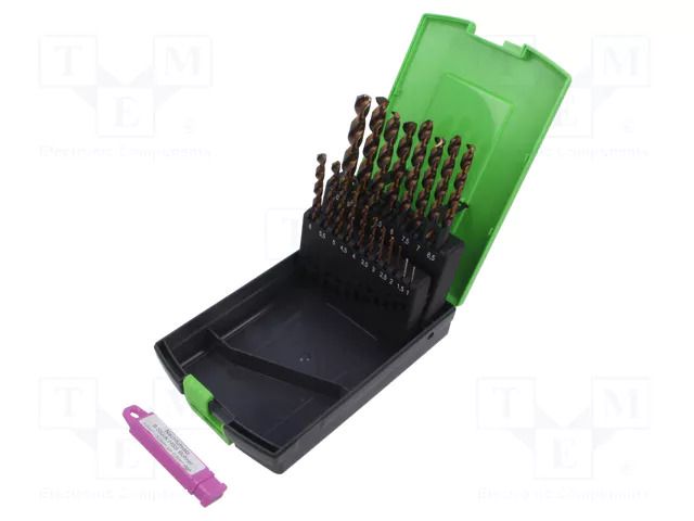 Drill set; for metal; high speed steel HSS-O; plastic cassette RECA RECA-0620-004-910