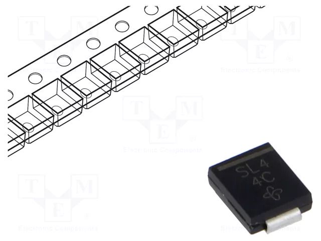 Diode: Schottky rectifying; SMC; SMD; 40V; 4A; 7 inch reel; 850pcs. VISHAY SL44-E3/57T