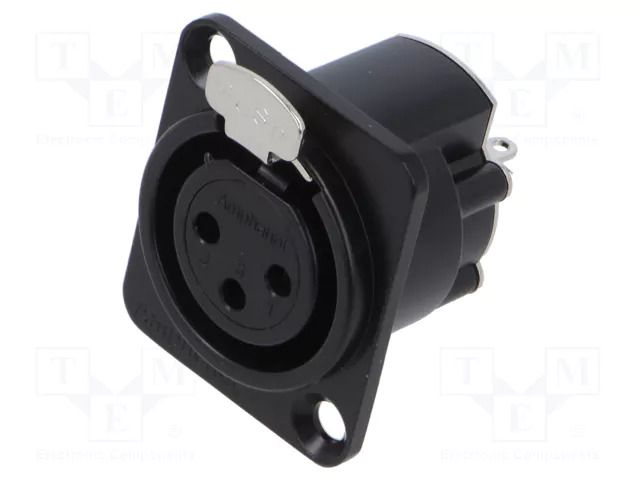 Connector: XLR; socket; female; AX; 15A; 133V; PIN: 3; IP40; soldering AMPHENOL AX3FDB