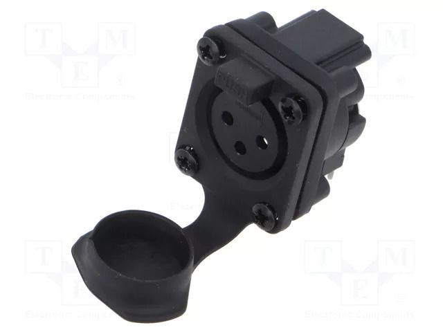 Connector: XLR; socket; female; AXS; 15A; 133V; PIN: 3; IP65; THT AMPHENOL AXS3FP1H