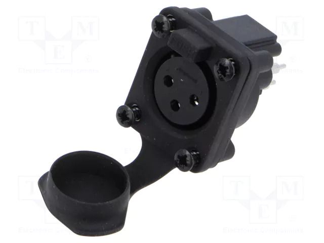 Connector: XLR; socket; female; AXS; 15A; 133V; PIN: 3; IP65; THT AMPHENOL AXS3FPV