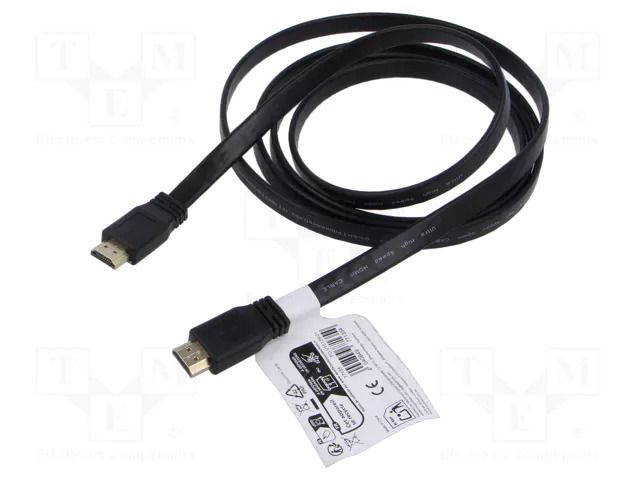 Cable; HDMI plug,both sides; HDCP 2.2,HDMI 2.1; 1m; black; 30AWG GOOBAY GOOBAY-77133