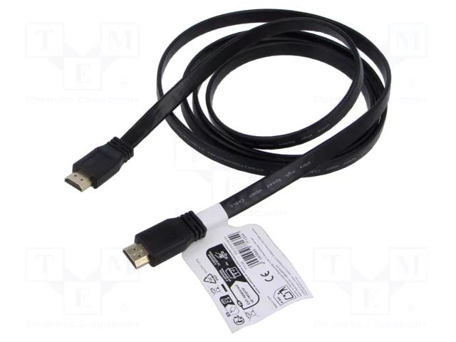 Cable; HDMI plug,both sides; HDCP 2.2,HDMI 2.1; 3m; black; 30AWG GOOBAY GOOBAY-77145