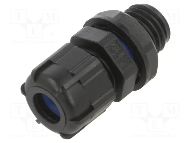 Cable gland; with long thread; M12; 1.5; IP67; polyamide; black TAKACHI TKC-RMW12L-7B