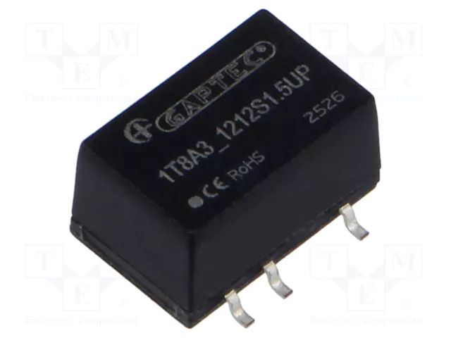 Converter: DC/DC; 1W; Uin: 10.8÷13.2VDC; Uout: 12VDC; Iout: 83mA GAPTEC Electronic 1T8A3-1212S1.5UP