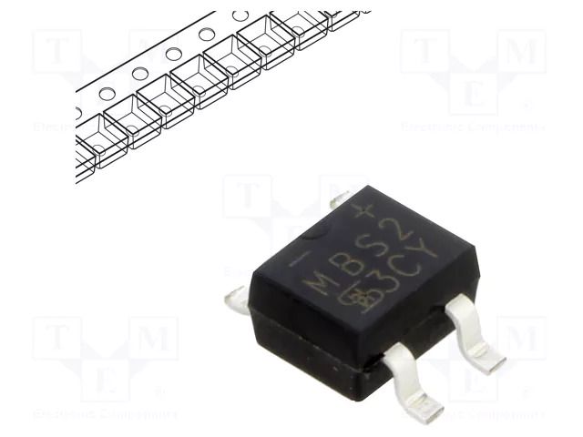 Bridge rectifier: single-phase; Urmax: 200V; If: 0.8A; Ifsm: 35A TAIWAN SEMICONDUCTOR MBS2-TSC