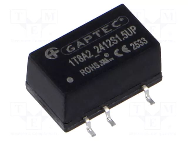 Converter: DC/DC; 1W; Uin: 19.2÷28.8VDC; Uout: 12VDC; Iout: 84mA GAPTEC Electronic 1T8A2-2412S1.5UP