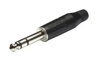 PLUG, 6.35MM JACK, BLACK, 3POLE ACPS-GB