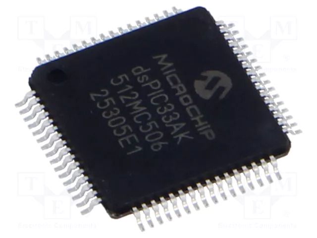 IC: dsPIC microcontroller; 512kB; 64kBSRAM; TQFP48; 3÷3.6VDC; 8MHz MICROCHIP TECHNOLOGY 33AK512MC506-I/PT