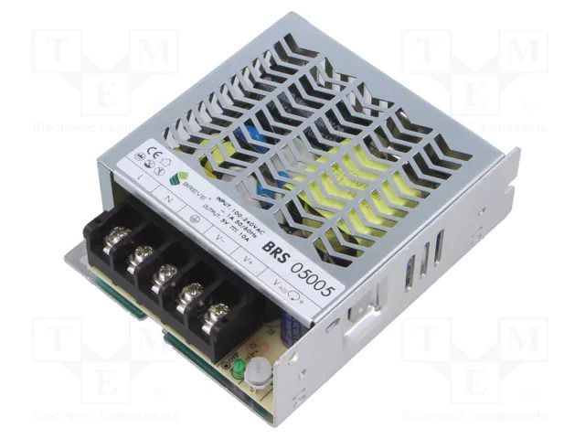 Power supply: switching; for building in; 50W; 5VDC; 0÷10A; OUT: 1 BREVE TUFVASSONS BRS-05005