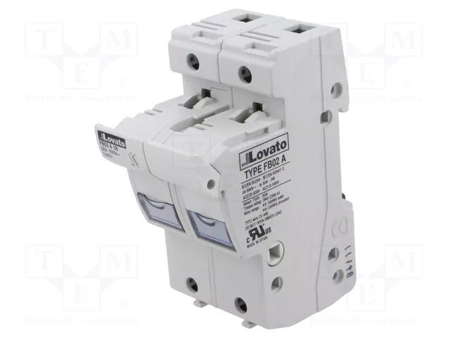 Fuse base; 14x51mm; for DIN rail mounting; 50A; 690VAC; Poles: 1+N LOVATO ELECTRIC FB02A1N