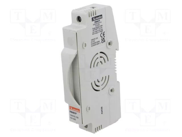 Fuse base; 10x85mm; for DIN rail mounting; 32A; Poles: 1; 1.5kVDC LOVATO ELECTRIC FB04D1P