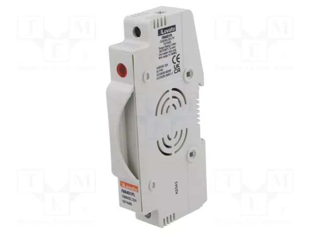 Fuse base; 10x85mm; for DIN rail mounting; 32A; Poles: 1; 1.5kVDC LOVATO ELECTRIC FB04D1PL