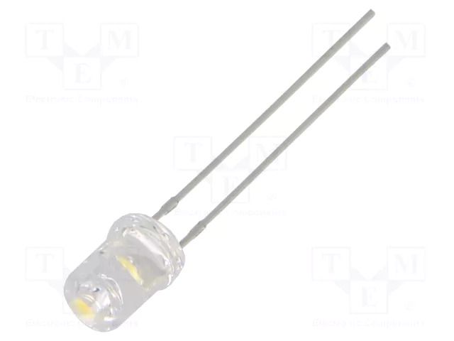 LED; white warm; 5mm; 750÷1120mcd; 120°; Front: recessed; 12÷15VDC OPTOSUPPLY OSM5DK53C1A-12V