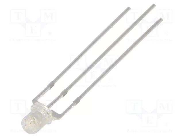 LED; red,blue; 3mm; 140°; Front: flat; 2.1÷2.6/2.9÷3.4VDC; -30÷85°C OPTOSUPPLY OSRBPA34E1A