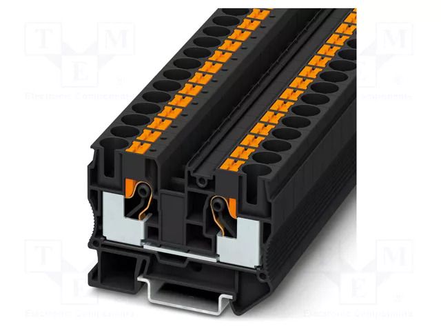Splice terminal: rail; PT; 57A; 1kV; push-in; PA; L: 49.5mm; W: 10.2mm PHOENIX CONTACT PT10BK