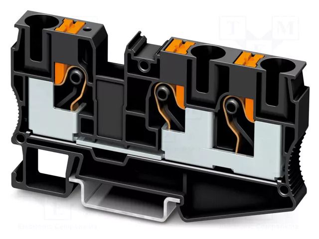 Splice terminal: rail; PT; 57A; 1kV; push-in; PA; L: 49.5mm; W: 10.2mm PHOENIX CONTACT PT10-TWINBK