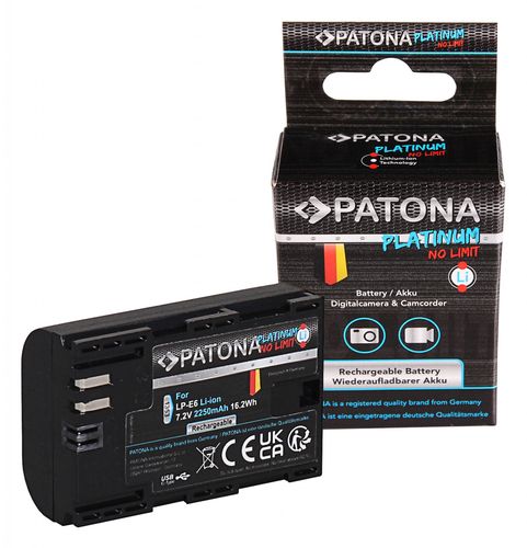 PATONA Platinum Battery with USB-C Input f. Canon LP-E6 LPE6 EOS 60D 70D 5D 6D 7D Mark III, PATONA 1353 4055655231930