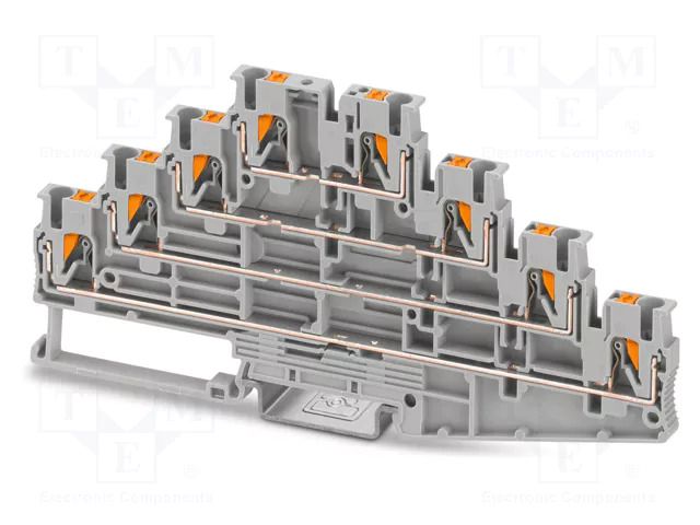 Splice terminal: rail; PT; 18A; 500V; push-in; PA; 0.14÷4mm2; ways: 4 PHOENIX CONTACT PT2.5-4L