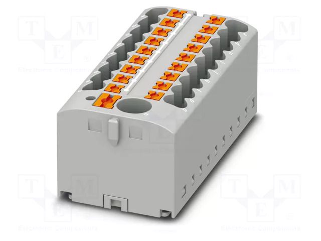 Splice terminal: rail; 24A; 450V; push-in; PA; L: 21.7mm; 0.14÷4mm2 PHOENIX CONTACT PTFIX6/18X2.5GY