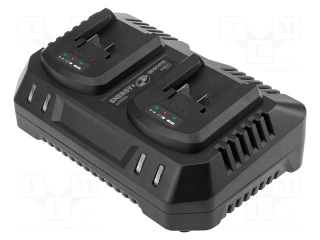 Charger: for rechargeable batteries; Li-Ion; 18V; Usup: 230VAC GRAPHITE 58G085-1