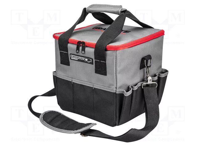 Bag; tool case; black-grey; polyester; Energy+; 250x250x250mm; 12l GRAPHITE 58G015