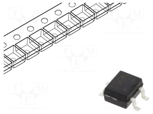 Bridge rectifier: single-phase; 600V; If: 800mA; Ifsm: 35A; MBS; SMT AKYGA SEMI MB6S-AKS