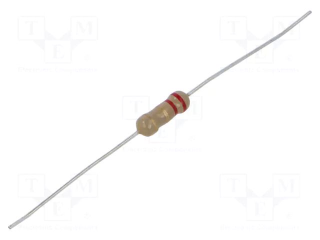 Resistor: carbon film; THT; 2.2Ω; 500mW; ±5%; 350V; Ø0.54x28mm ROYALOHM CFR0W2J022JA10