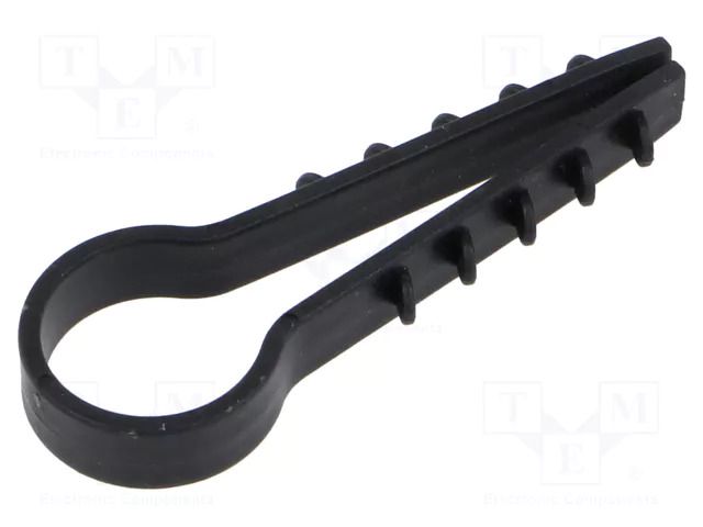 Holder; 50pcs; RoundDowel; Body: black; 16mm TIE10 TTDR16B