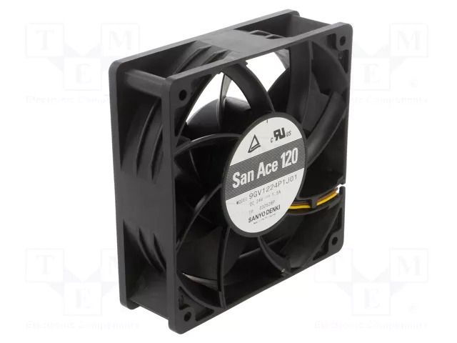 Fan: DC; axial; 24VDC; 120x120x38mm; 381m3/h; 64dBA; ball; 6400rpm SANYO DENKI 9GV1224P1J01