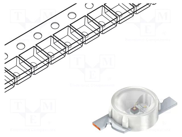 LED; UV; 120°; 750mA; 3W; 410÷420nm; 3.5÷4VDC; SMD; Front: convex OPTOSUPPLY OSV6XME3C1E