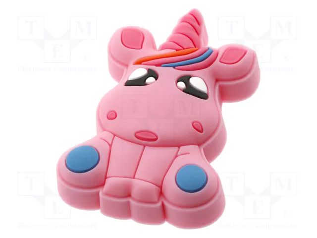 Knob; H: 50mm; rubber,zamak; W: 34mm; for childrens; UNICORN GTV Poland GTV-UM-UNICORN-RZ