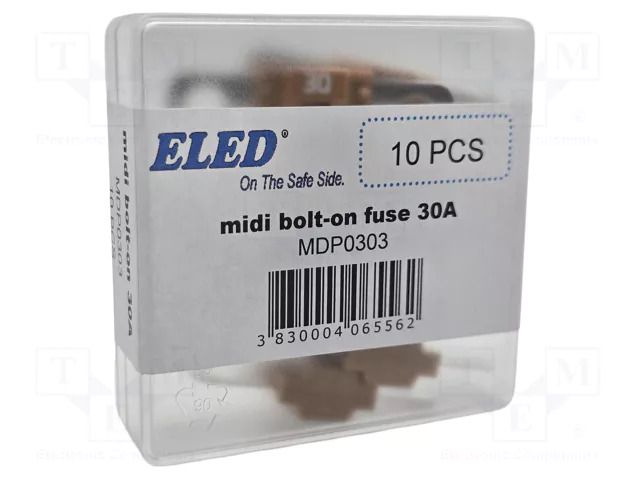 Fuse: fuse; 30A; 58VDC; automotive; 41mm; M5 screw; 41x12x8.24mm ELED MDP0303