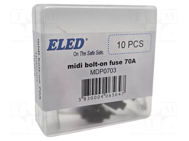 Fuse: fuse; 70A; 58VDC; automotive; 41mm; M5 screw; 41x12x8.24mm ELED MDP0703
