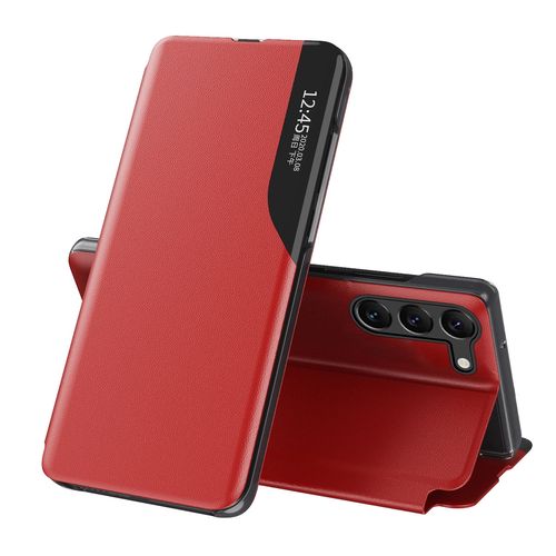 Eco Leather View Case case for Samsung Galaxy S23+ with a flip stand red, Hurtel 5907769350719