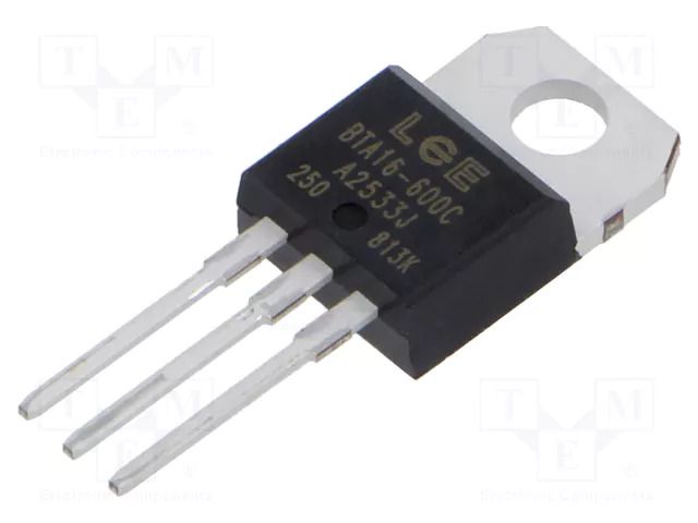 Triac; 600V; 16A; TO220AB; Igt: 25mA; Ufmax: 1.55V LUGUANG ELECTRONIC BTA16-600C-LGE