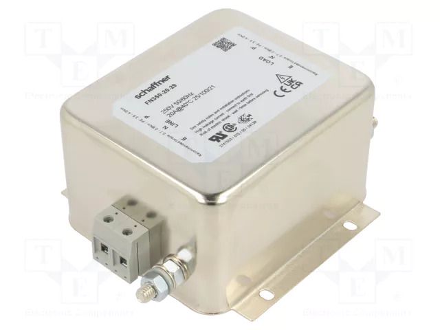 Filter: anti-interference; single-phase; 250VAC; screw; Ir: 4.9mA SCHAFFNER / TE Connectivity FN350-20-29