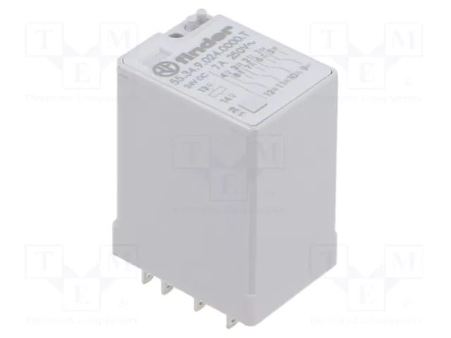 Relay: electromagnetic; 4PDT; 24VDC; Icontacts max: 7A; 55.34; 600Ω FINDER 55.34.9.024.0000T