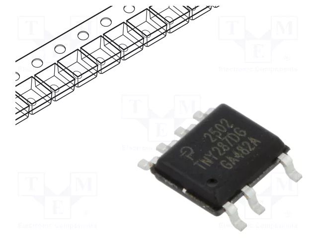 IC: PMIC; AC/DC switcher,SMPS controller; Uin: 85÷265V; SO-8C POWER INTEGRATIONS TNY287DG-TL