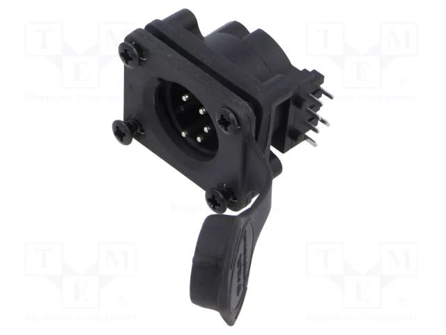 Connector: XLR; socket; male; AXS; 7.5A; 133V; PIN: 5; IP65; angled AMPHENOL AXS5MP1H